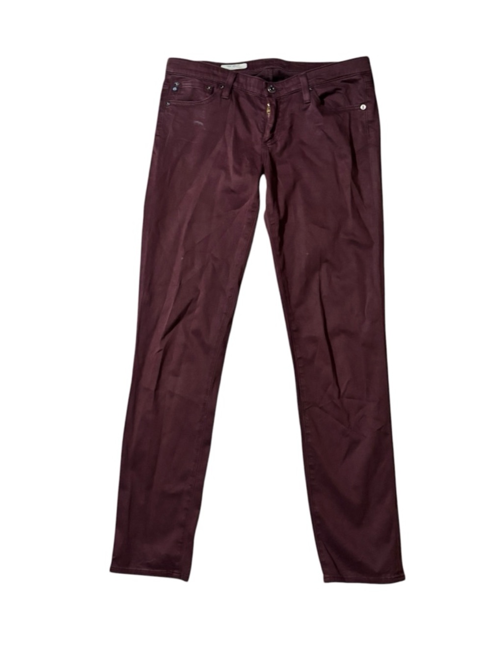 Ag Adriano Goldschmied Skinny Pants in Burgundy